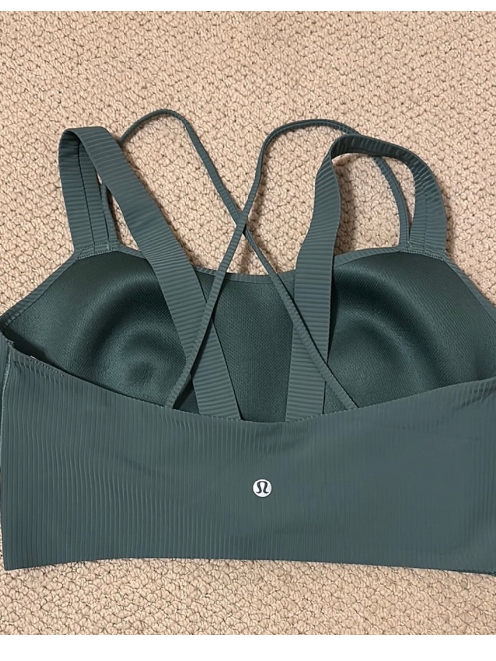 lululemon athletica Dark Green Strappy Sports Bra